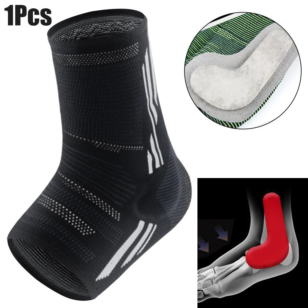 Toeless Ankle Sleeve with Silicone Gel Cushion - Anti-Slip Grip