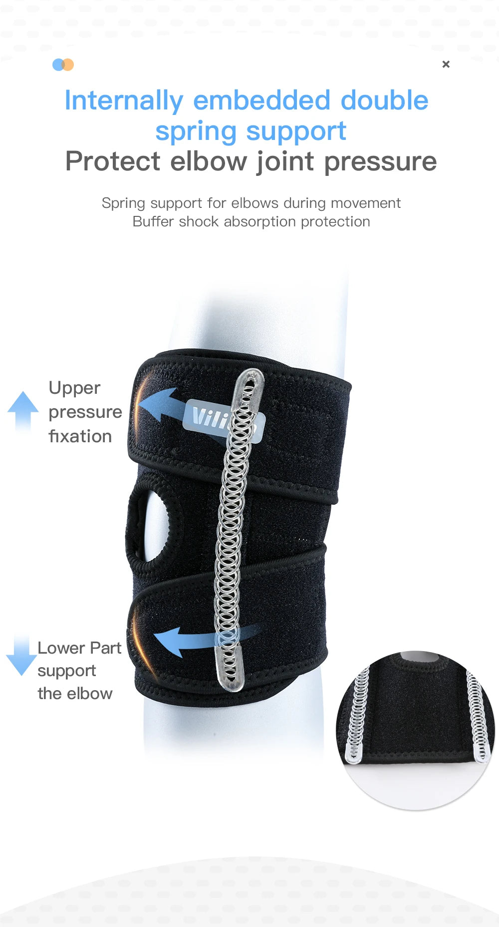 MarkhorAthletics™ 1 Piece Adjustable Elbow Support Brace