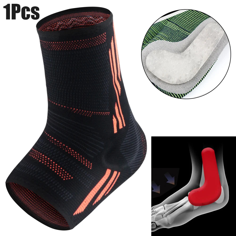 Toeless Ankle Sleeve with Silicone Gel Cushion - Anti-Slip Grip