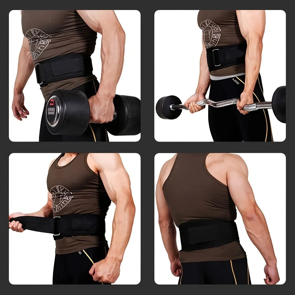Heavy-Duty Back Support Belt with Metal Buckle - Adjustable Lumbar Support