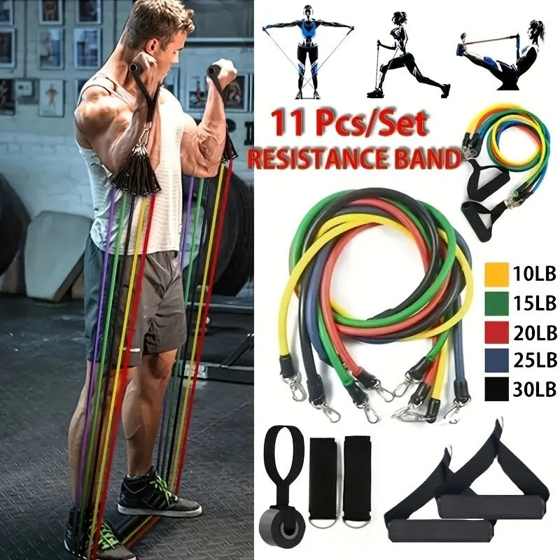 11-Piece Resistance Band Set – Full Body Portable Home Gym