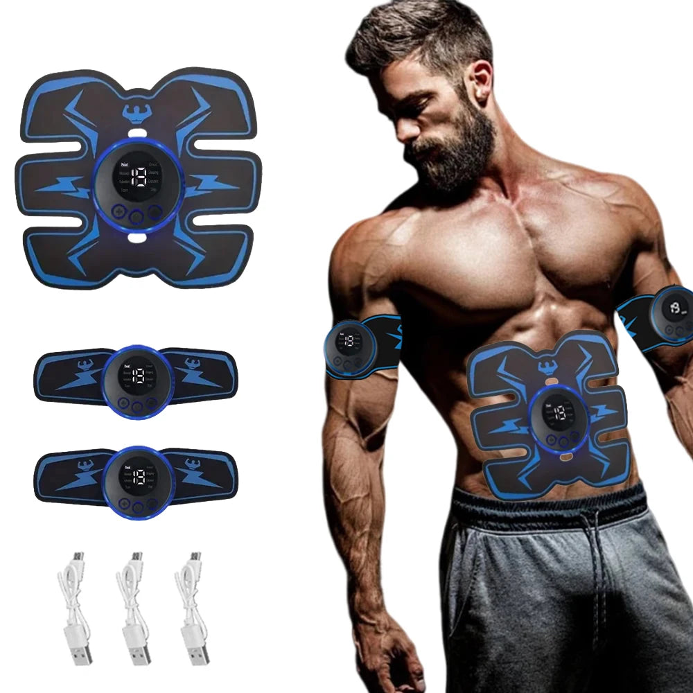 Wireless EMS Abdominal Muscle Stimulator - USB Rechargeable Ab Trainer