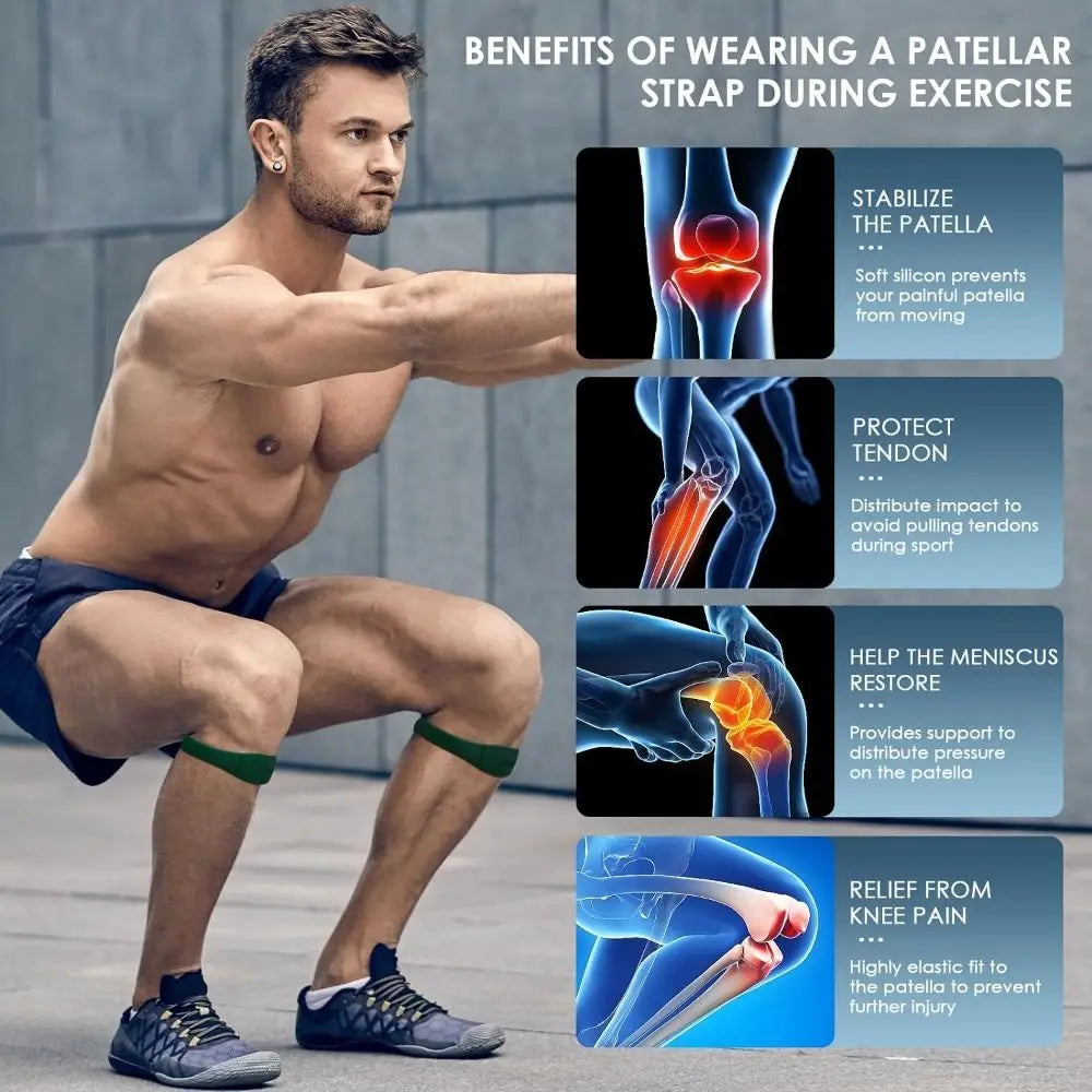 Silicone Patella Tendon Strap - Adjustable Support Band