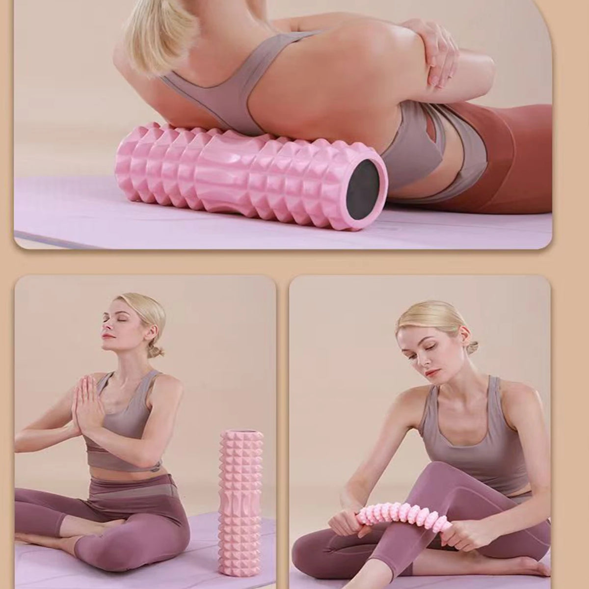 Ridged Column Foam Roller - Pilates & Yoga Muscle Massager