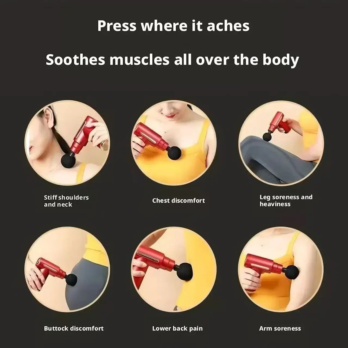 Percussion Massage Gun with 4 Interchangeable Heads