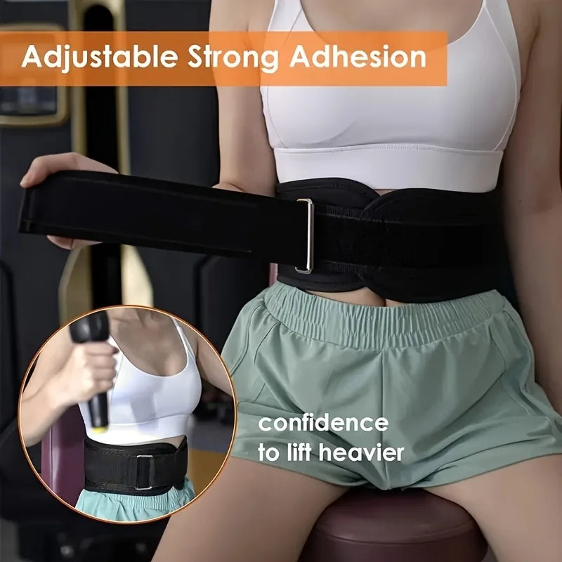 Heavy-Duty Back Support Belt with Metal Buckle - Adjustable Lumbar Support