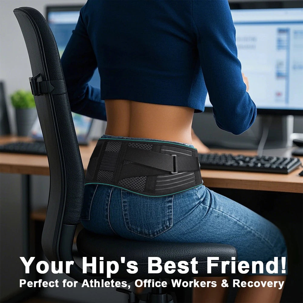Adjustable Lumbar Support Brace - Dual-Strap Compression, Breathable