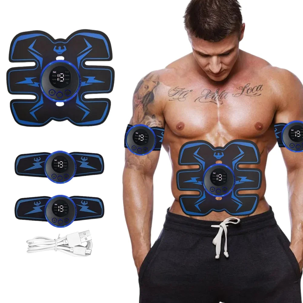 Wireless EMS Abdominal Muscle Stimulator - USB Rechargeable Ab Trainer