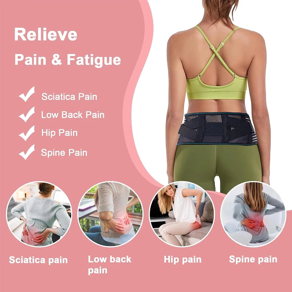 Adjustable Lumbar Support Brace - Dual-Strap Compression, Breathable