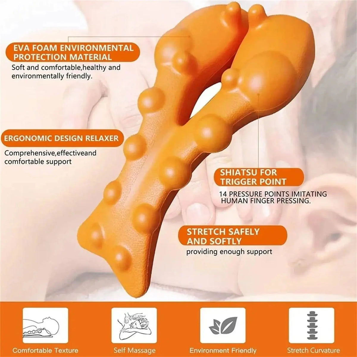 Cervical Traction Neck Stretcher - Trigger Point Massage Pillow