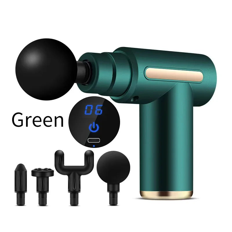 Percussion Massage Gun with 4 Interchangeable Heads