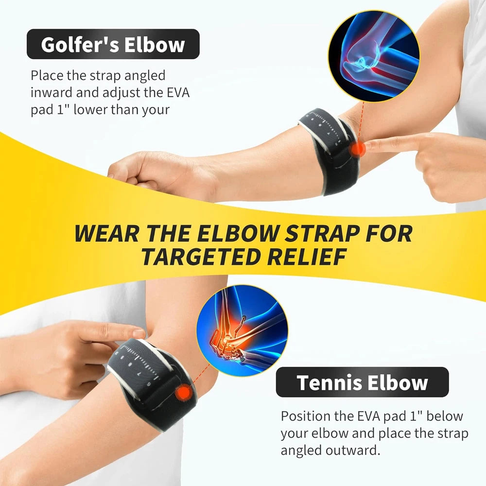 Elbow Support Strap with Gel Pad - Adjustable Fit