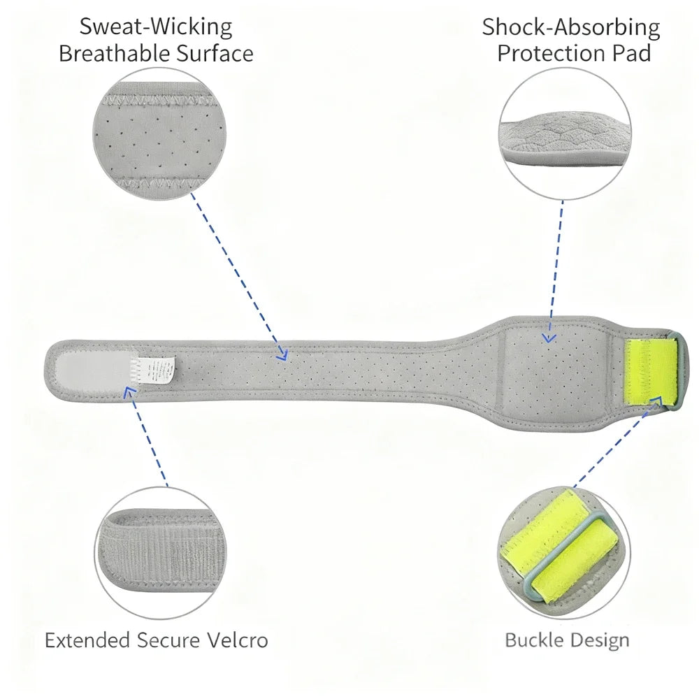 Elbow Support Strap with Shock-Absorbing Pad - Adjustable Fit