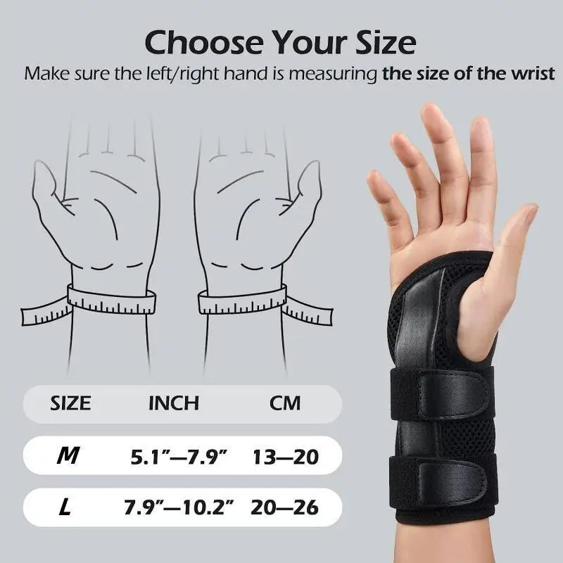 Wrist Stabilizer Brace with 3 Rigid Stays - Adjustable Support Splint