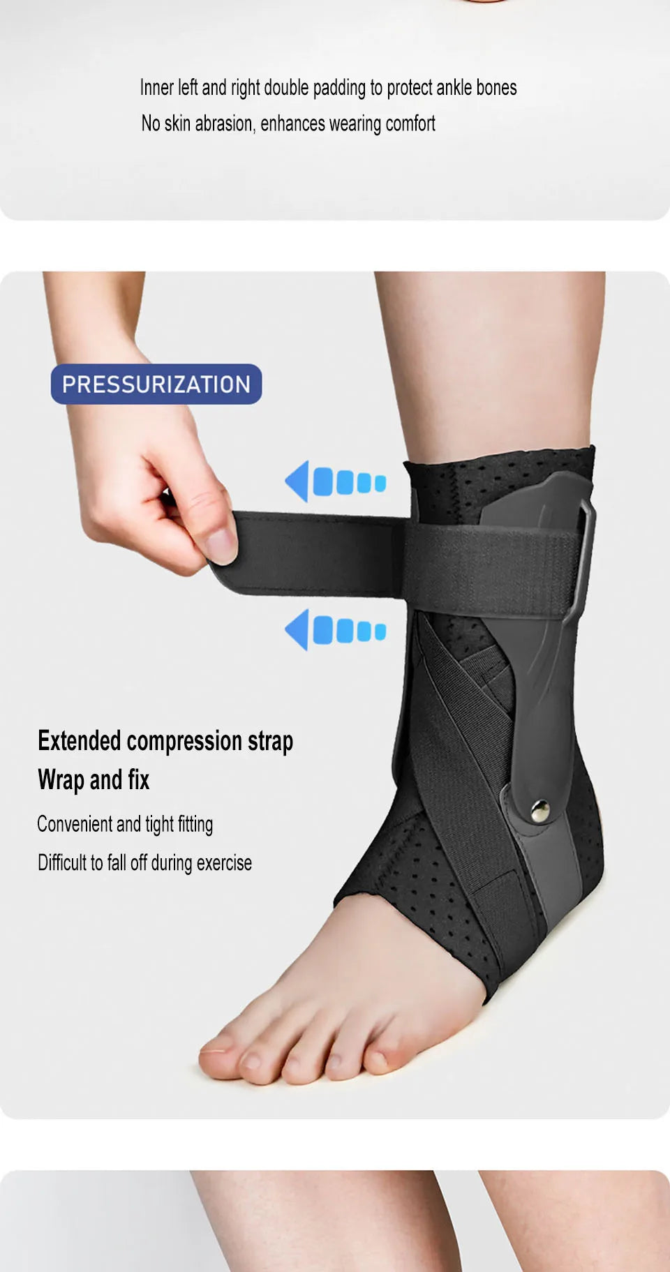 AOLIKES Adjustable Ankle Brace - Sprain & Joint Support Strap