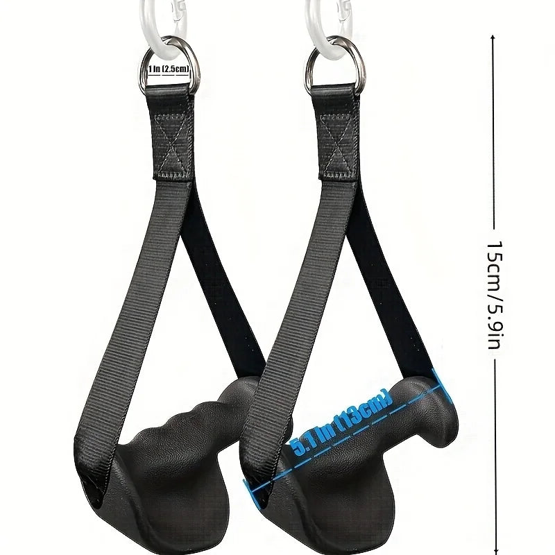 Long Ergonomic Cable Machine Handles - Tricep Strap Attachment