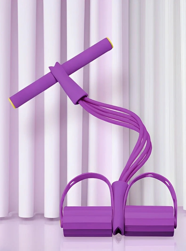Four-Tube Pedal Exerciser - Resistance Band Sit-Up Trainer