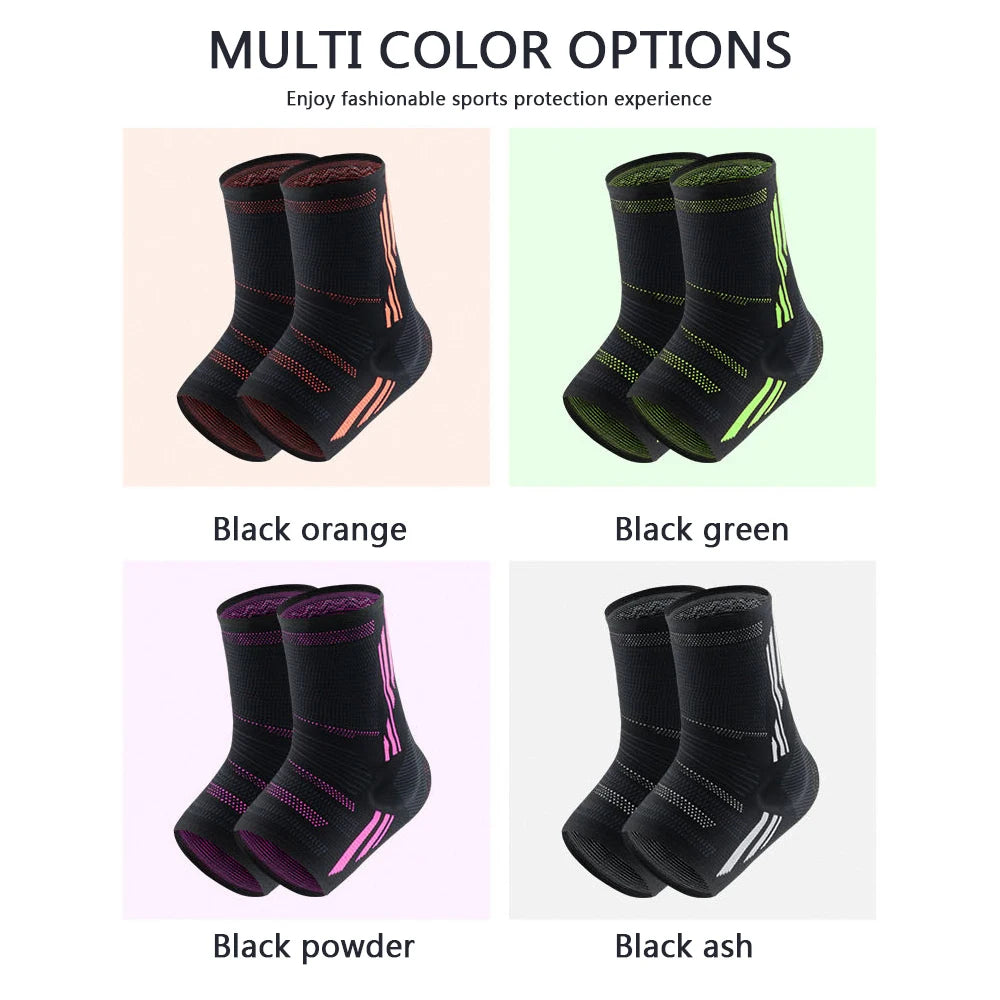 Toeless Ankle Sleeve with Silicone Gel Cushion - Anti-Slip Grip