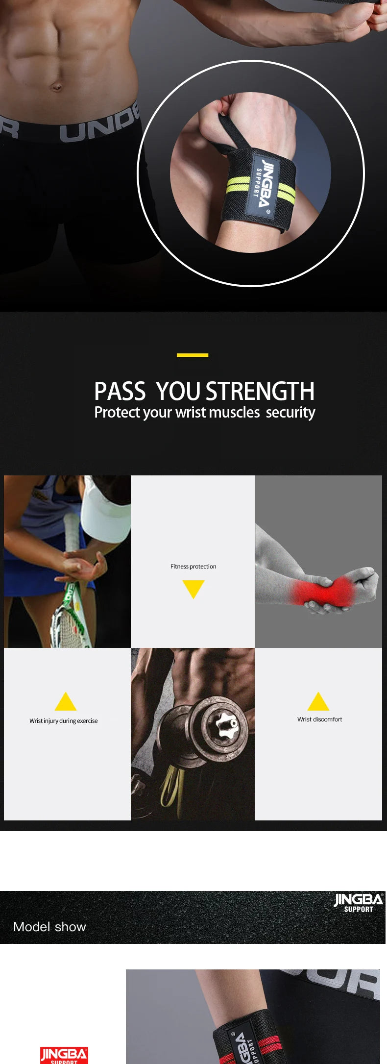 Weightlifting Wrist Wraps with Thumb Loop - Heavy-Duty Wrist Support