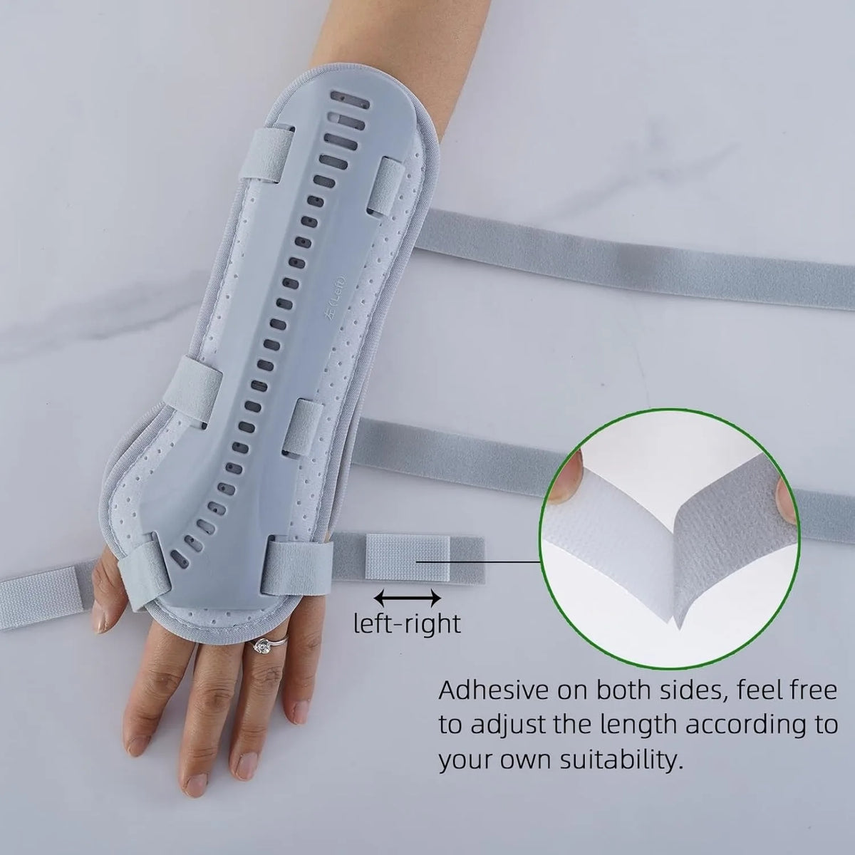 Wrist Splint Brace - Rigid Immobilizing Support, Adjustable Fit