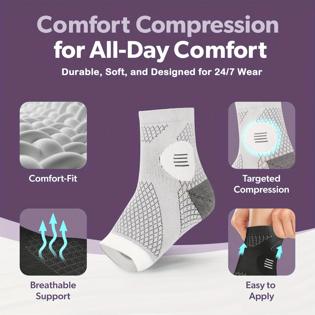 Ankle Compression Sleeve - Arch Support Foot Sock for Men & Women