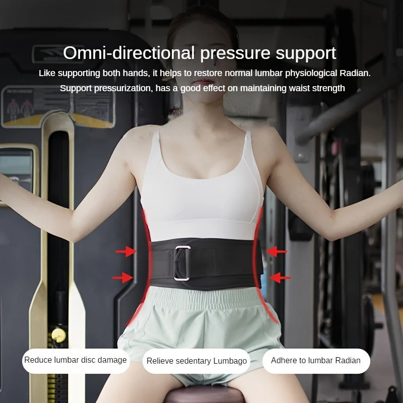 Heavy-Duty Back Support Belt with Metal Buckle - Adjustable Lumbar Support