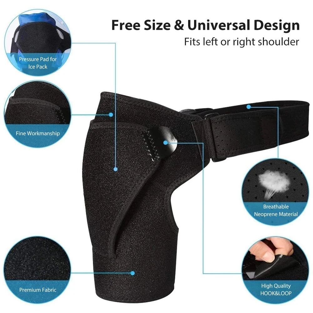 Adjustable Shoulder Support Brace - Compression Sleeve for Men & Women