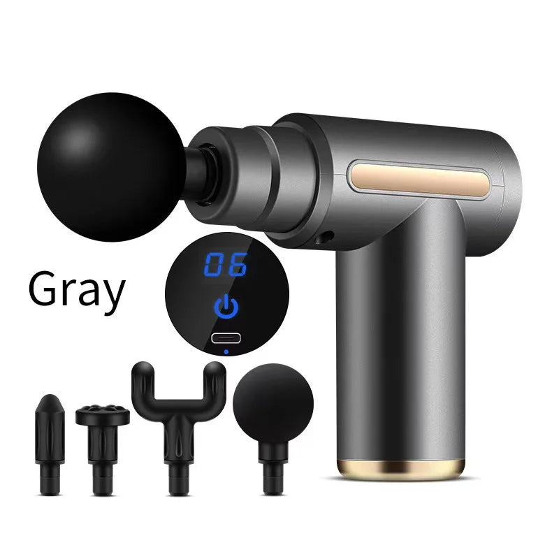Percussion Massage Gun with 4 Interchangeable Heads