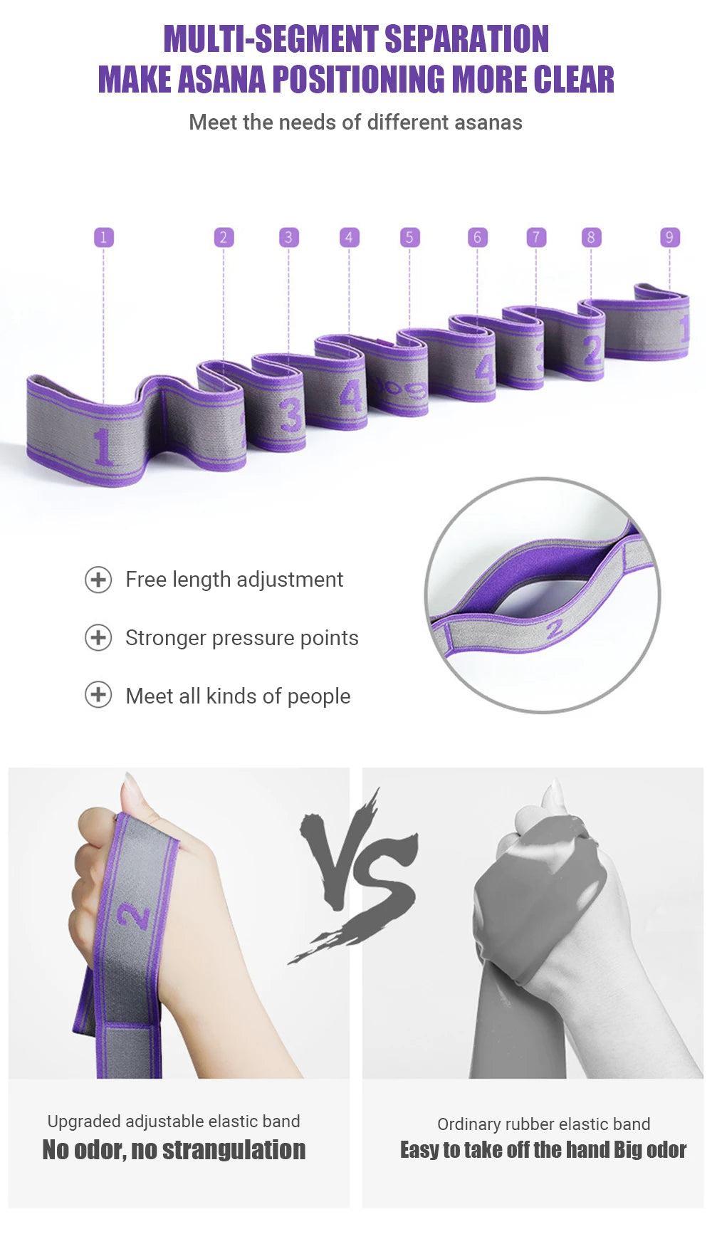 Multi-Section Yoga Stretch Strap - Ballet & Dance Flexibility Band