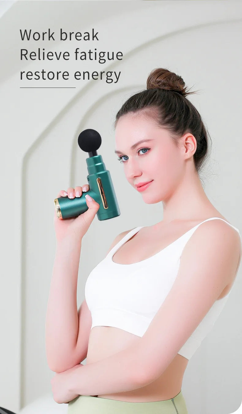 Percussion Massage Gun with 4 Interchangeable Heads