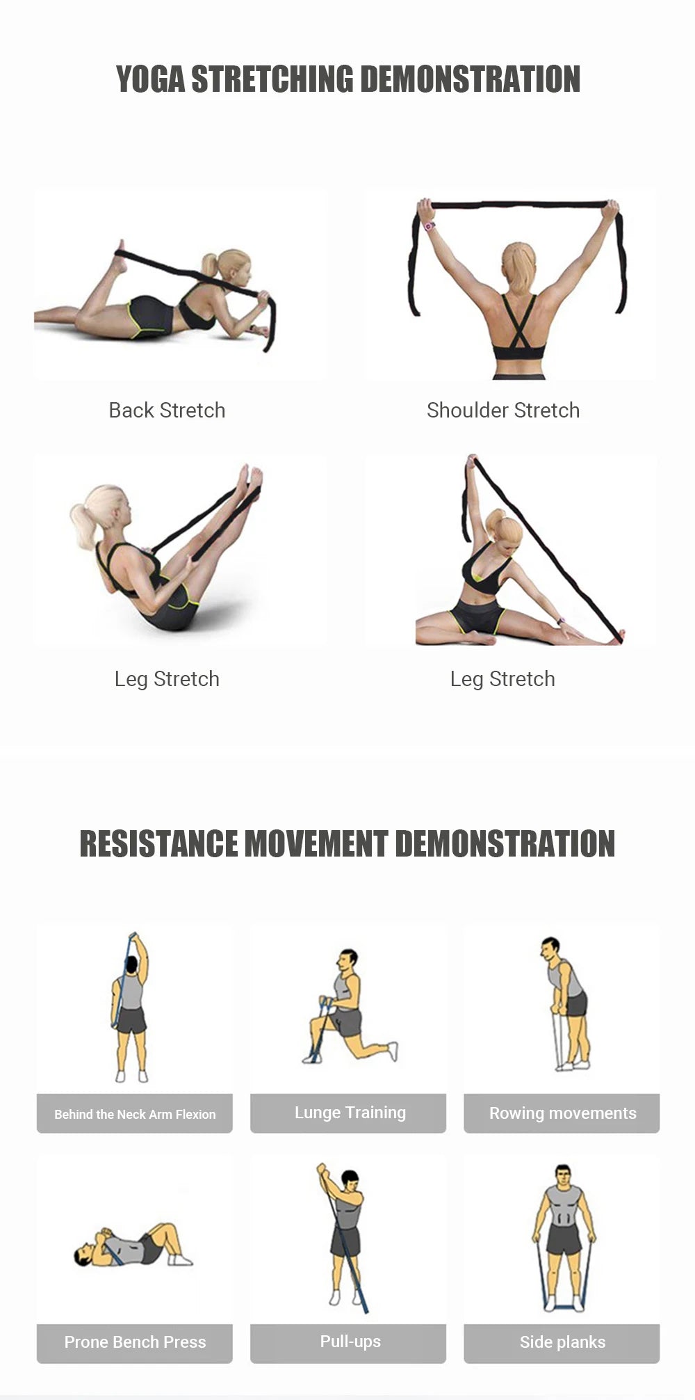 Multi-Section Yoga Stretch Strap - Ballet & Dance Flexibility Band
