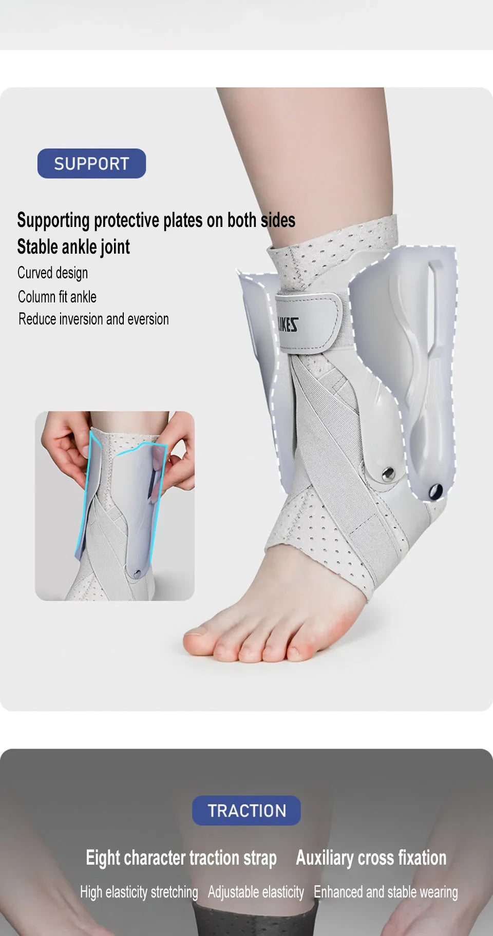 AOLIKES Adjustable Ankle Brace - Sprain & Joint Support Strap