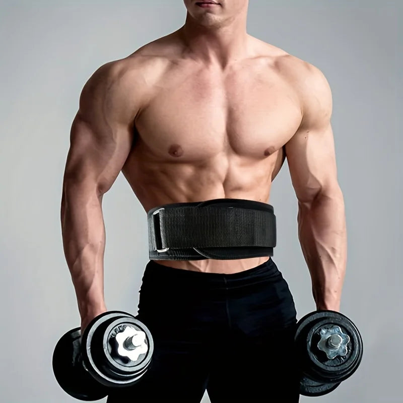 Heavy-Duty Back Support Belt with Metal Buckle - Adjustable Lumbar Support