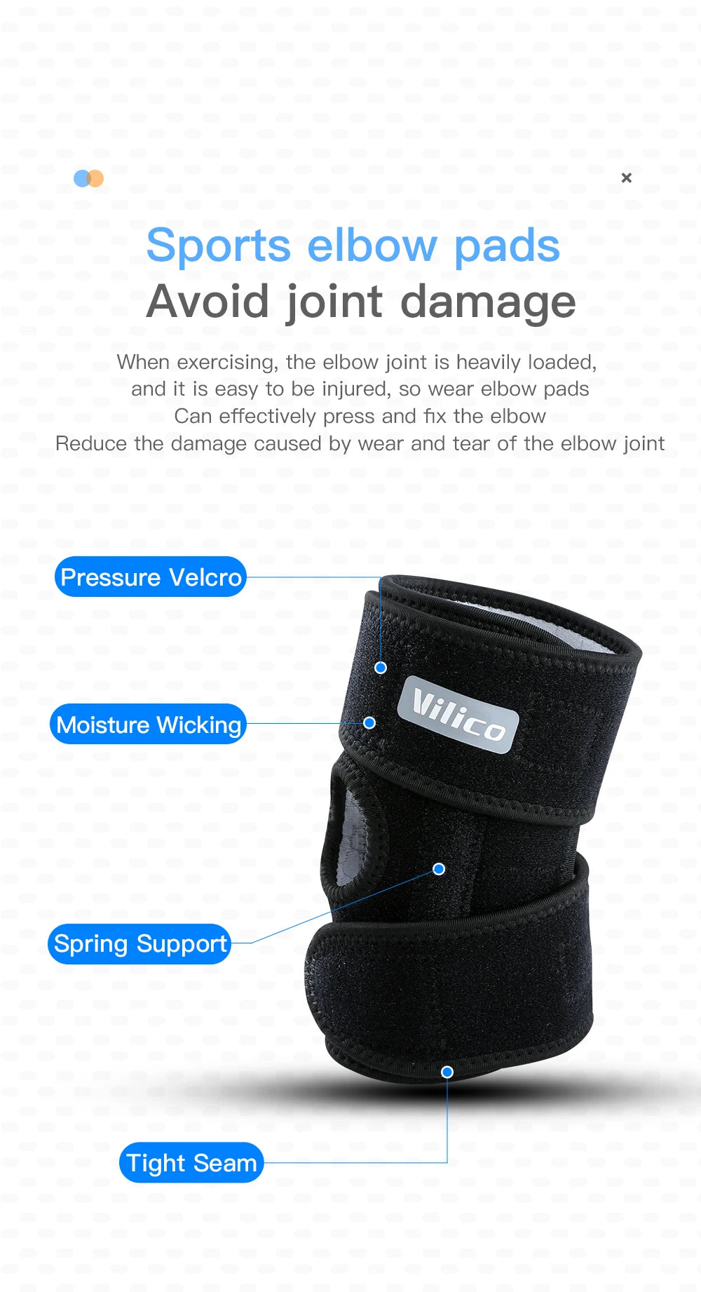MarkhorAthletics™ 1 Piece Adjustable Elbow Support Brace
