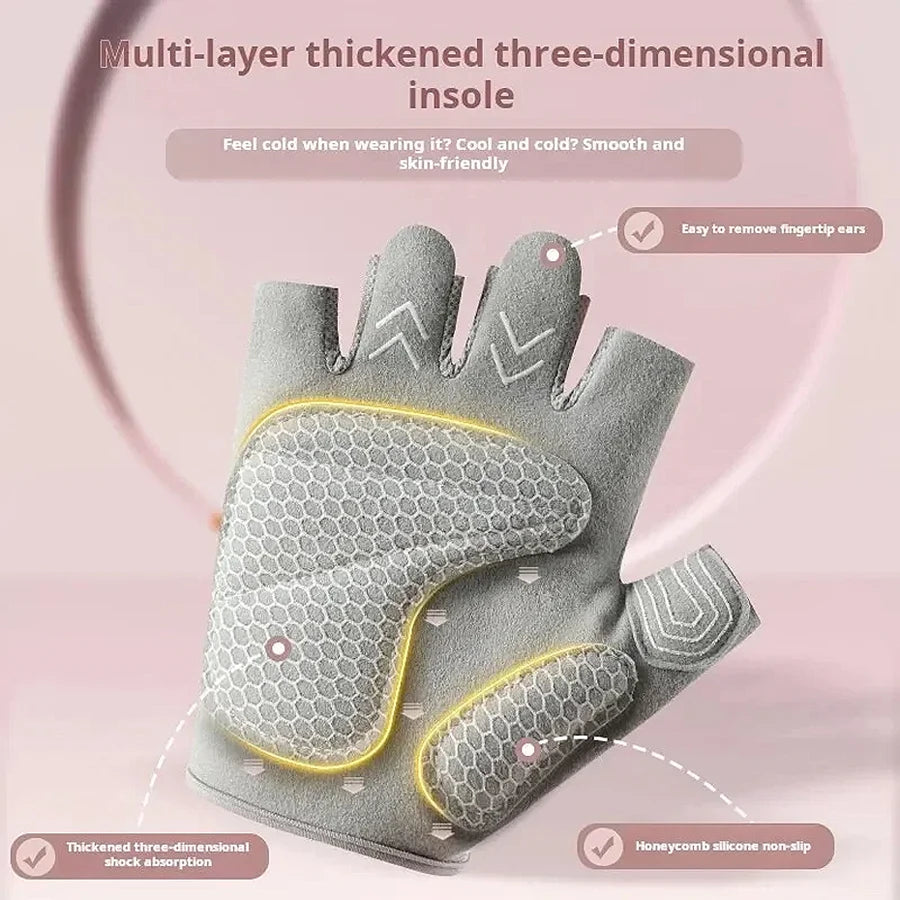 MarkhorAthletics™ Fitness gloves - anti-slip, anti-curl, semi-fingered wrist guards for bar exercises, sports, cycling, yoga, outdoor activities.