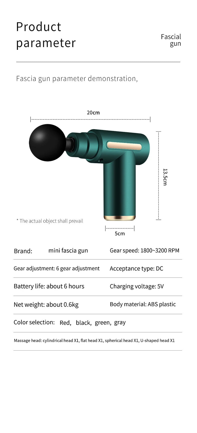 Percussion Massage Gun with 4 Interchangeable Heads