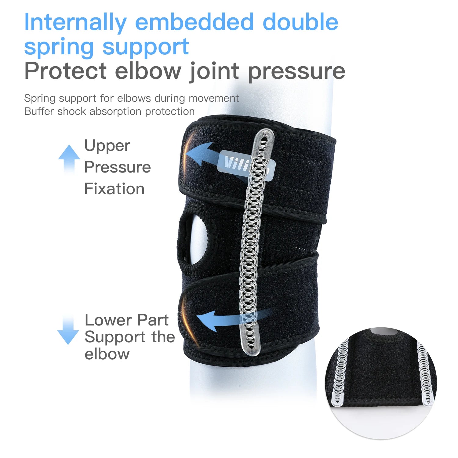 MarkhorAthletics™ 1 Piece Adjustable Elbow Support Brace
