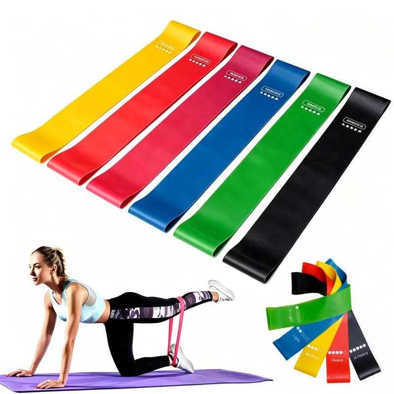TPE Rubber Resistance Loop Bands - 5-Piece Set with Bag
