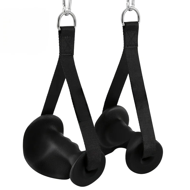 Long Ergonomic Cable Machine Handles - Tricep Strap Attachment