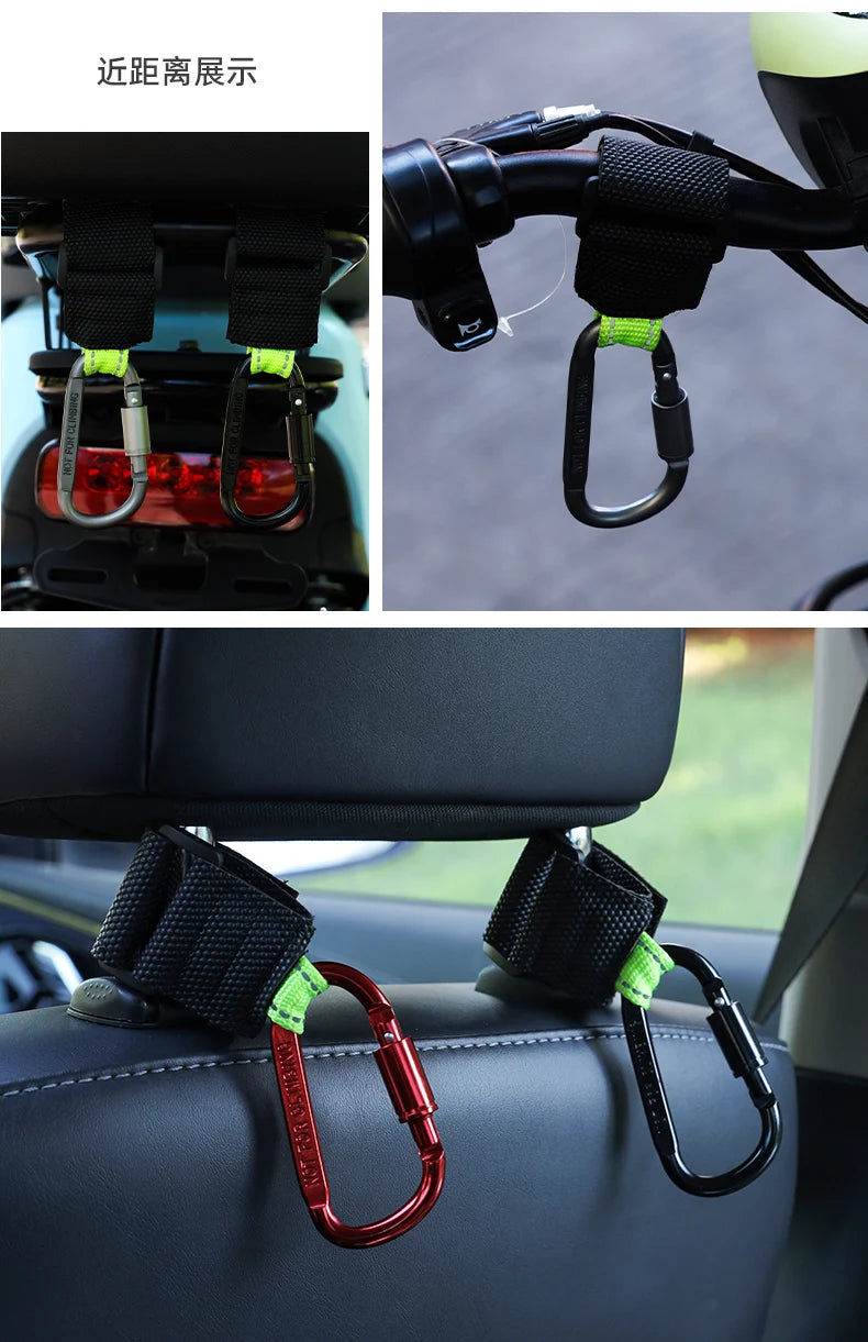MarkhorAthletics™ 2PCS Heavy Duty Aluminium Alloy Hooks for Motorcycle, E-Bike, Scooter & Outdoor Use