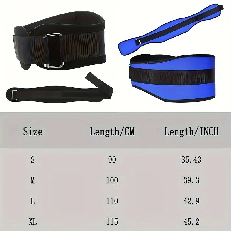 Heavy-Duty Back Support Belt with Metal Buckle - Adjustable Lumbar Support