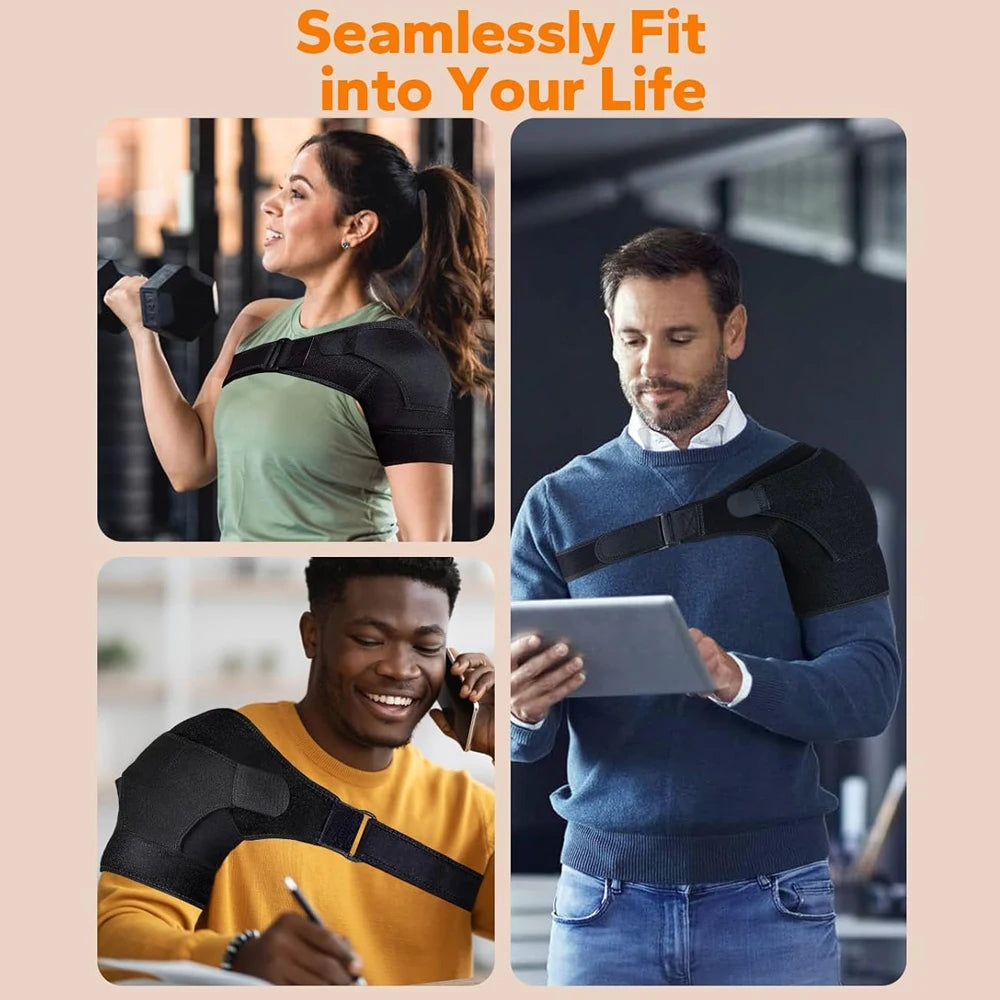 Adjustable Shoulder Support Brace - Compression Sleeve for Men & Women