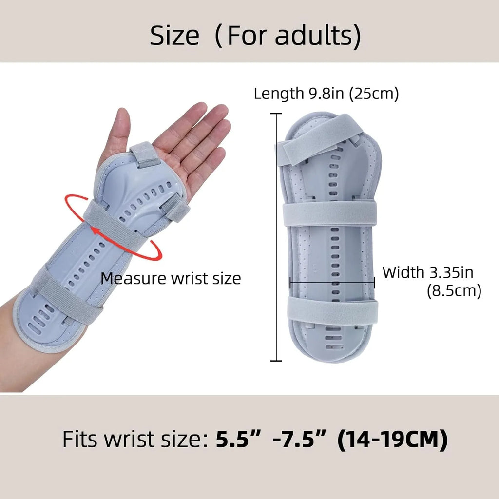 Wrist Splint Brace - Rigid Immobilizing Support, Adjustable Fit