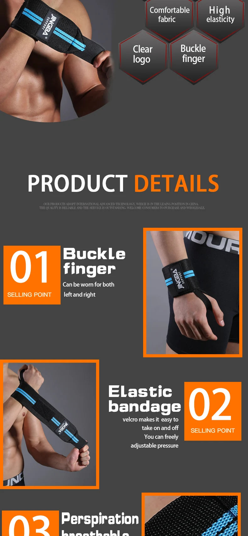 Weightlifting Wrist Wraps with Thumb Loop - Heavy-Duty Wrist Support