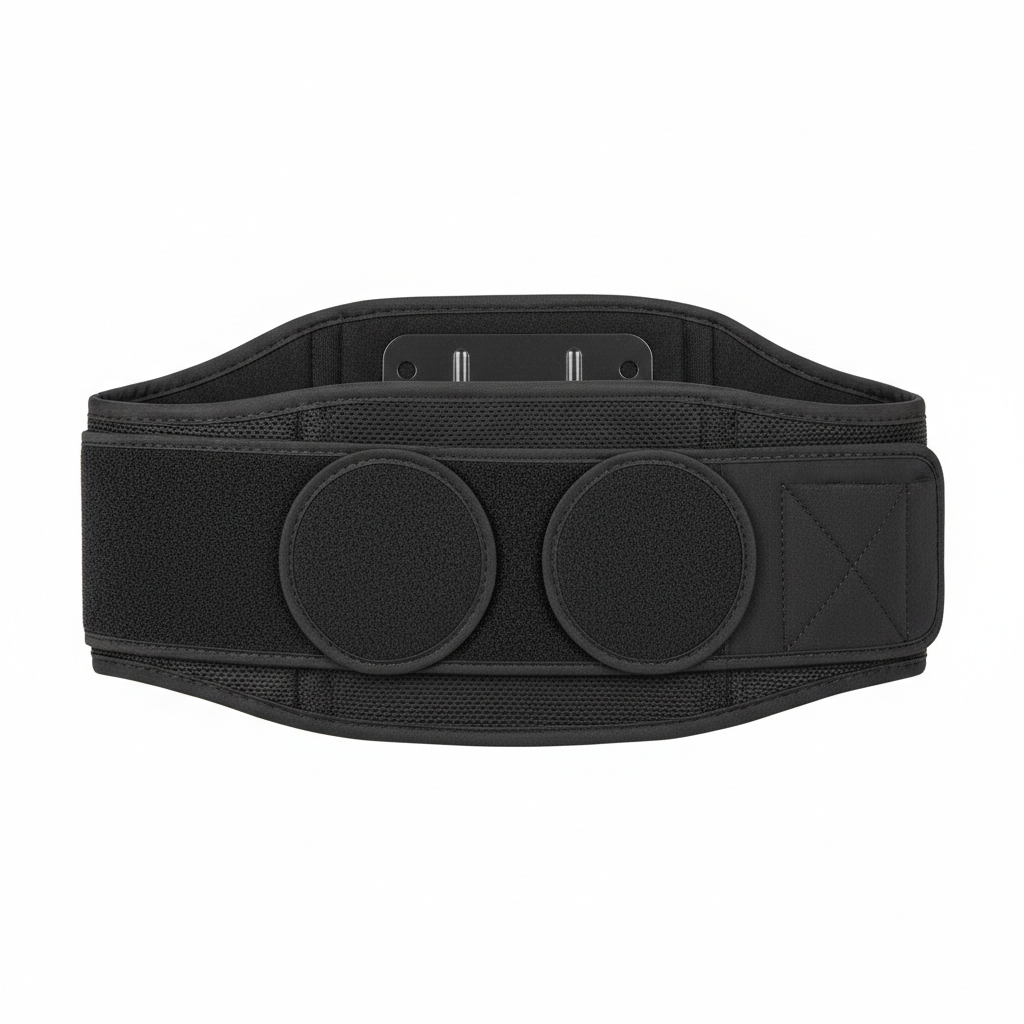Black lumbar back brace support belt