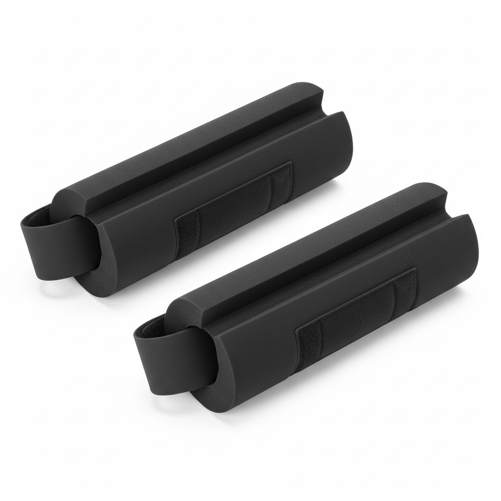 Black foam cylindrical barbell squat neck pad