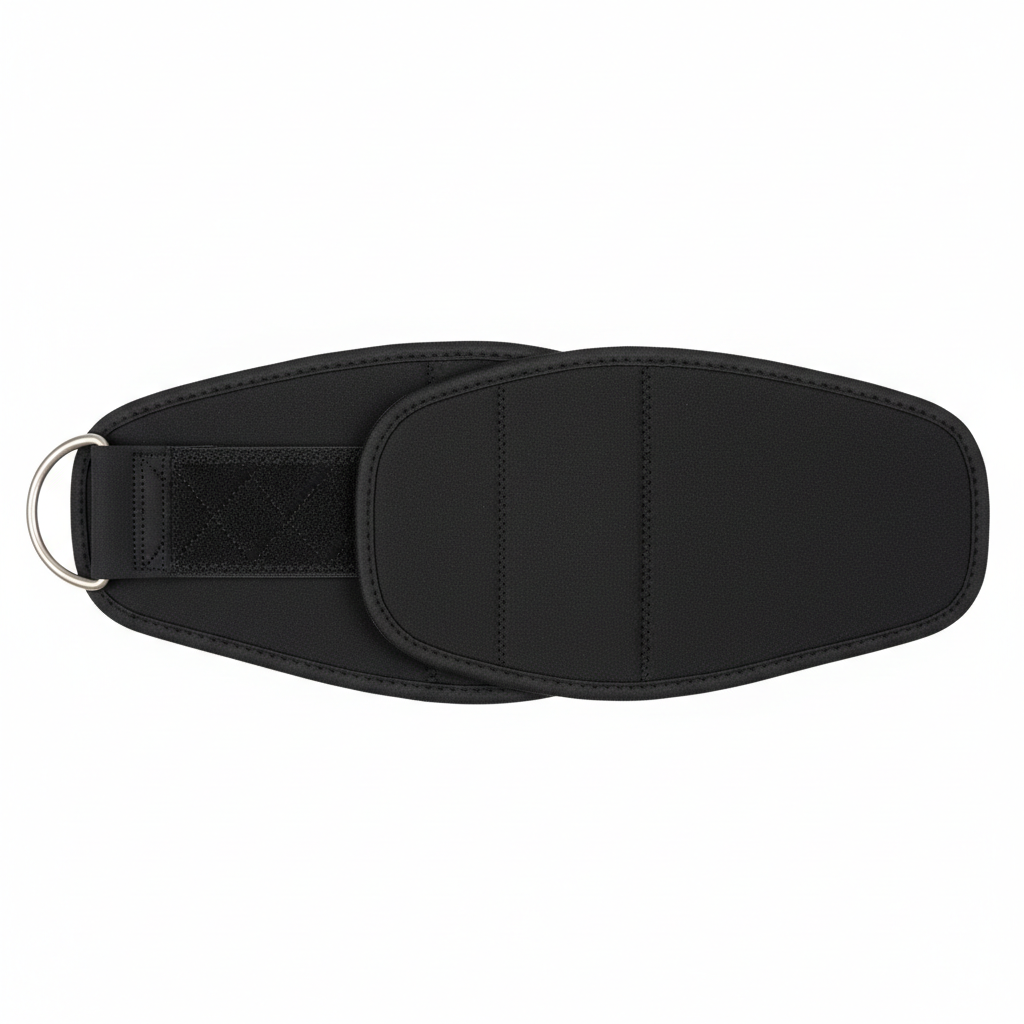 Black neoprene waist trainer belt with D-ring buckle
