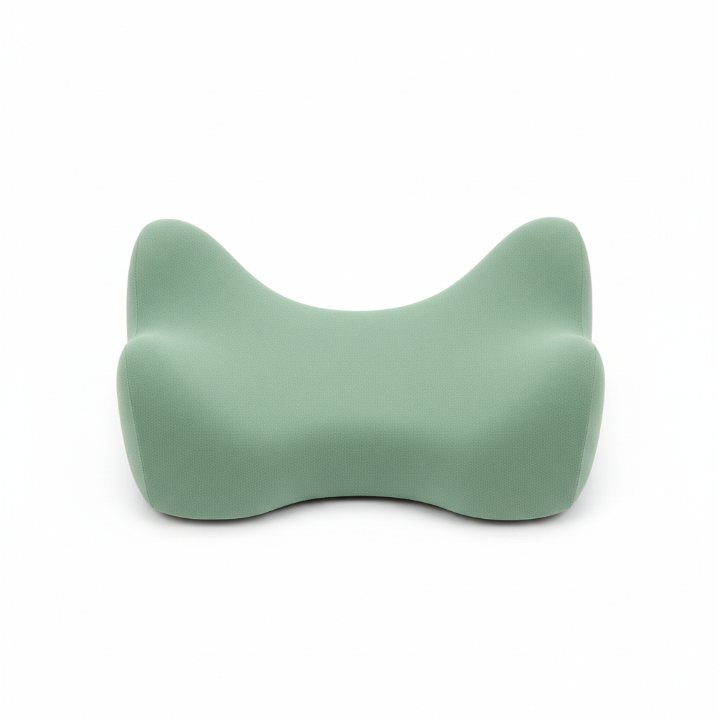 Sage green memory foam seat cushion with coccyx cutout