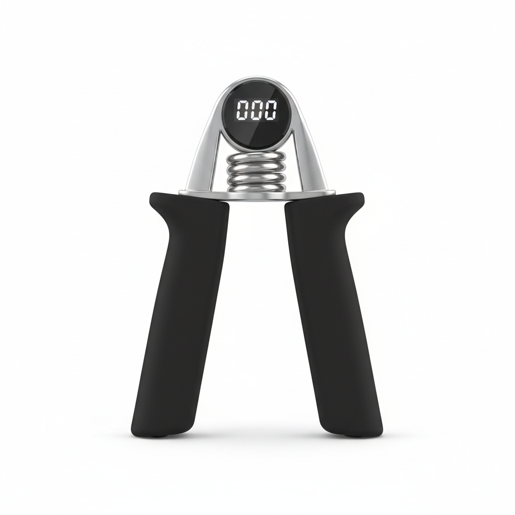 Black hand grip strengthener with rep counter
